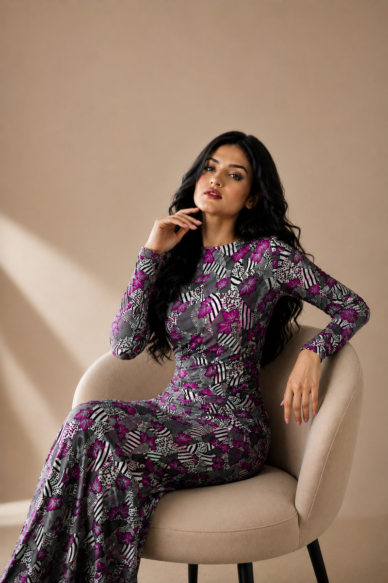 WILD ORCHID VIBE BODYCON