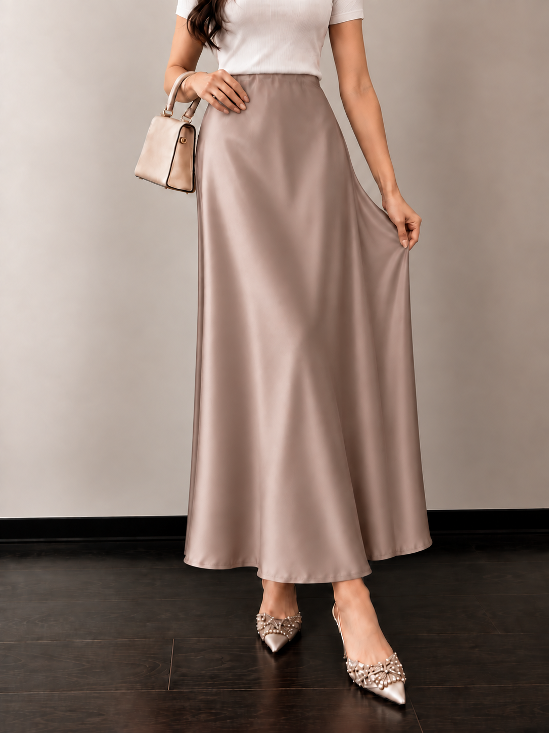 Toasted Rye Satin Skirt