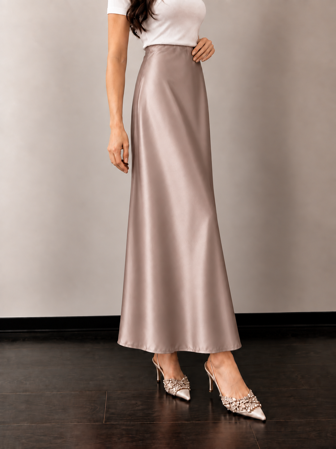 Toasted Rye Satin Skirt